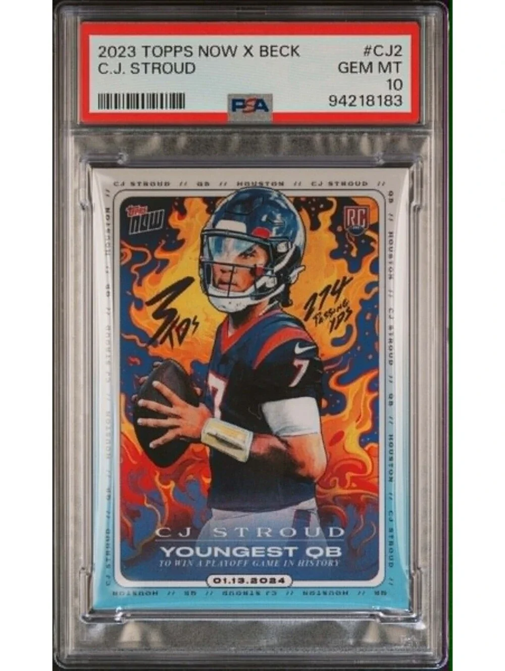 2023 Topps Now x Tyson Beck #CJ2 CJ Stroud RC Rookie Texans PSA 10